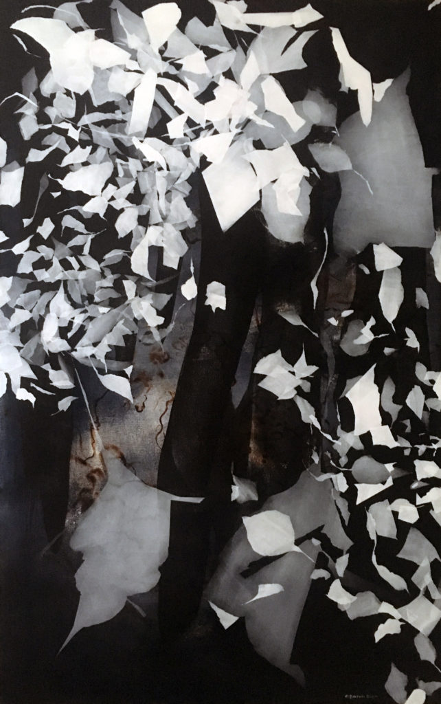 "Black and White In Movement" CAROLINA BARON BIZA - Acrylic on Canvas - 60" x 36"